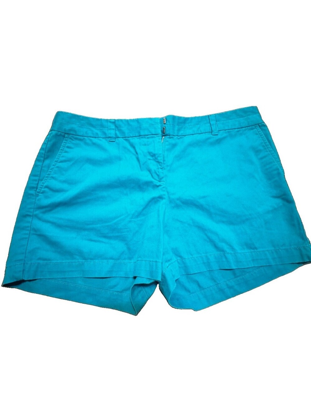 Ann Taylor LOFT Original Shorts Womens 10 Aqua Blue Cotton Chino